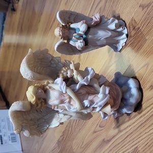 2 piece lot Angel figurines 9.5" HJ&G home decor collectibles angels